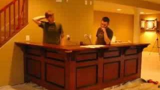 Scott and Mike from Scott Pennington Woodworking install a mahogany bar they have built. www.sapwoods.com Tags: 