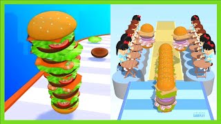 Burger Stack Runner 3D | 3 Minute Gameplay E.01 | Tutorial Level 1-7 screenshot 5