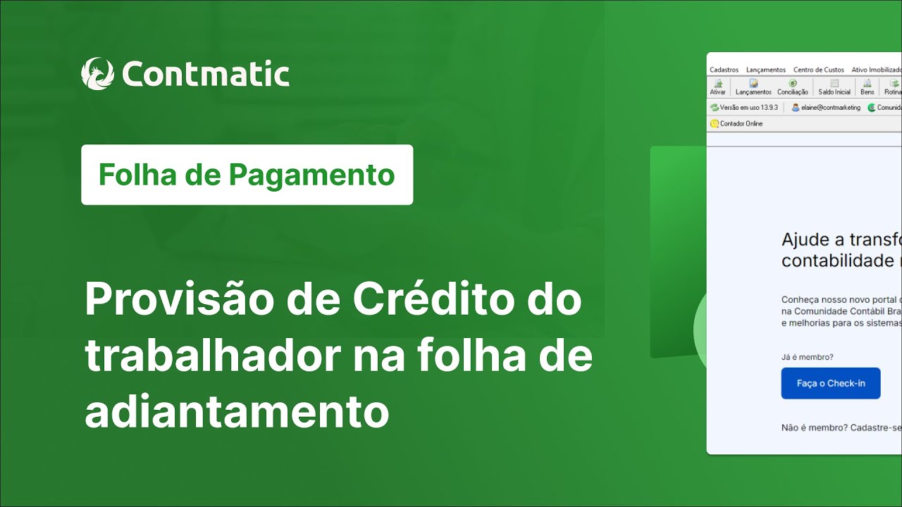 Provisão de Crédito do trabalhador (eConsignado) na folha de adiantamento