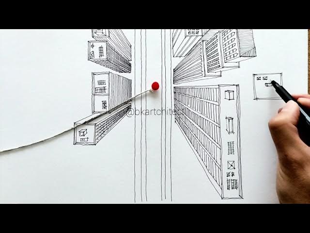 First time drawing birds eye view of city. Any tips? : r/learnart