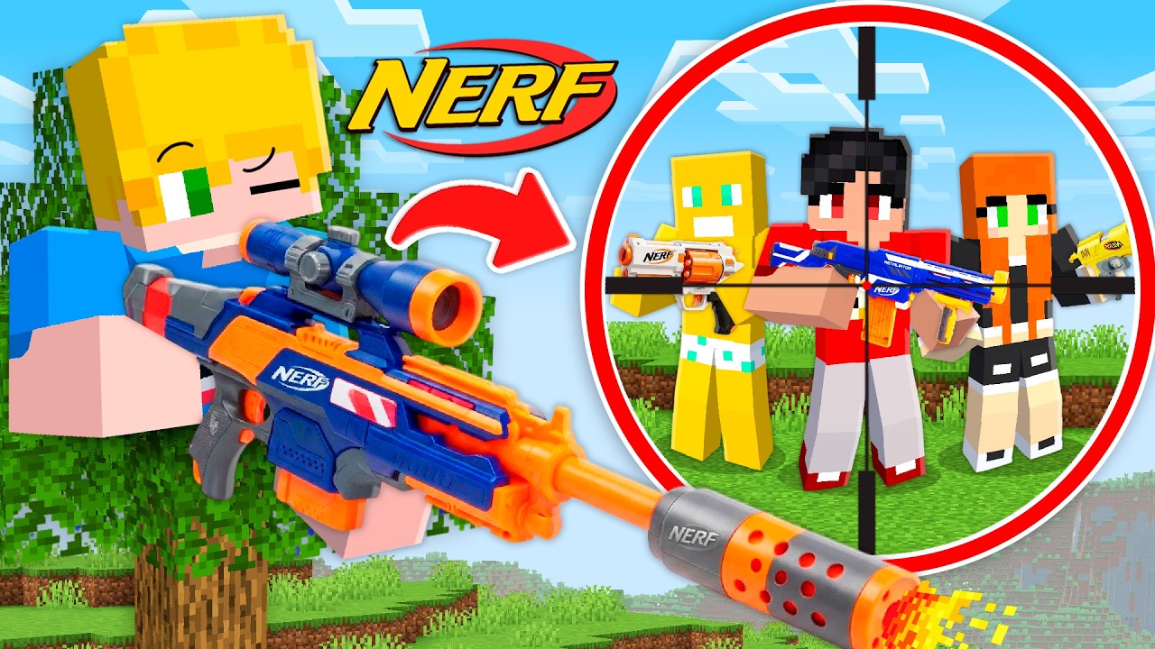 Usando ARMAS NERF para TROLLAR Meus Amigos no Minecraft