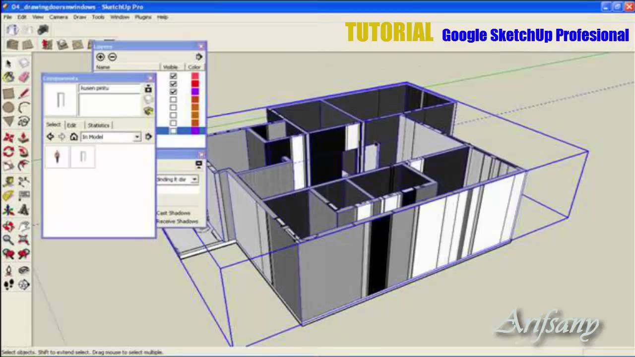 Tutorial Google SketcUp Pro Membuat Desain Rumah Part 4