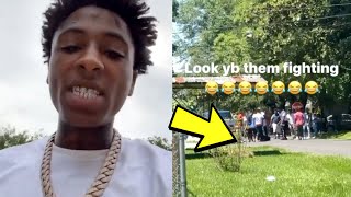 NBA YoungBoy FIGHTS opp in Broad Day with whole CREW