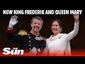 New King Frederik and Queen Mary greet cheering crowds as Margrethe abdicates