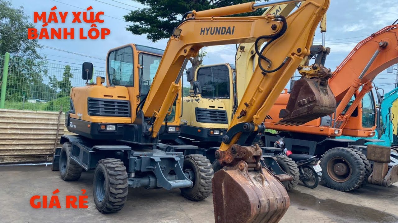 Cập nhật các máy xúc bánh lốp 03 Hyundai R60 đang có tại bãi TPHCM | xe cuốc bánh lốp Hyundai giá rẻ