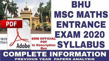 BHU MSC MATHEMATICS ENTRANCE EXAM || BHU SYLLABUS || STRATEGY || BEST STRATEGY TO CRACK BHU PET 2022