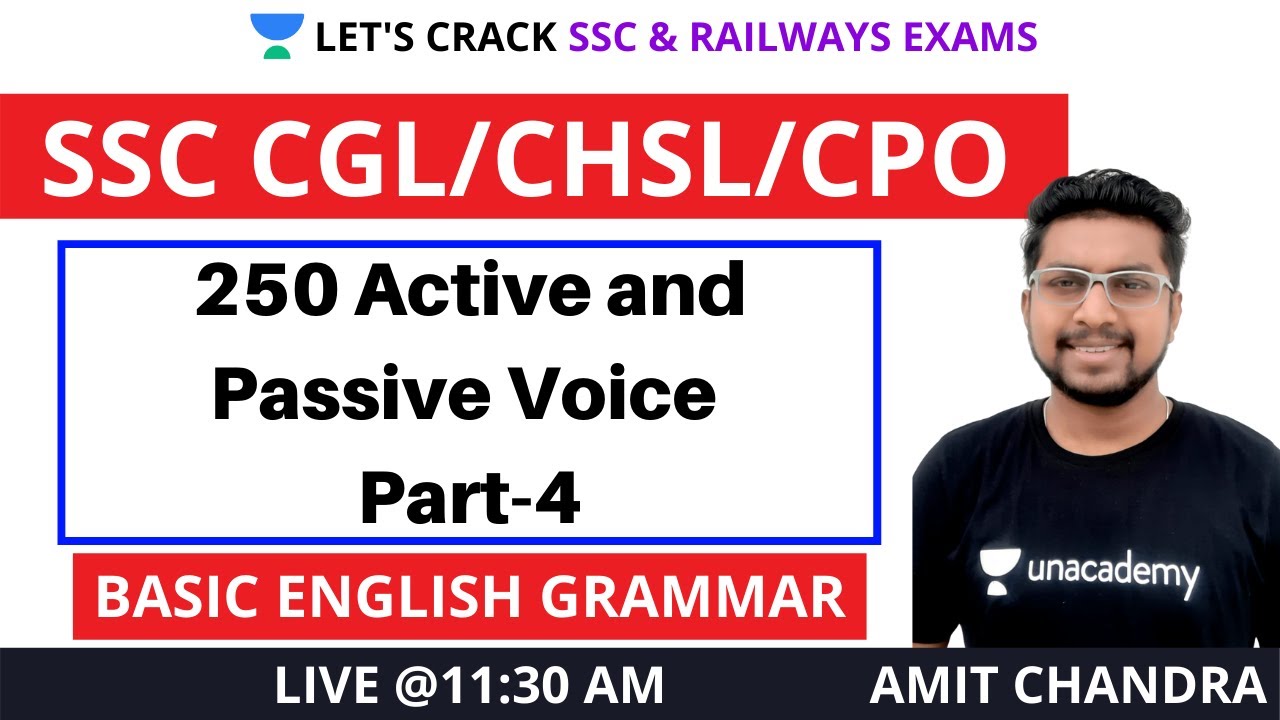250 Active and Passive Voice (Part-4) | SSC CGL/CHSL/CPO 2021 | Amit ...