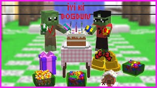 Faki̇r Zombi̇ Ve Zengi̇n Zombi̇ni̇n Doğum Günü Bi̇r Sürü Hedi̇ye Oldu - Minecraft