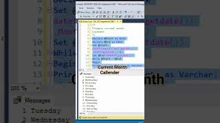 Generate Current Month Callender In Sql Resimi