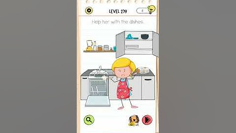 Brain test All-Star level 279 Help her with the dishes walkthrough