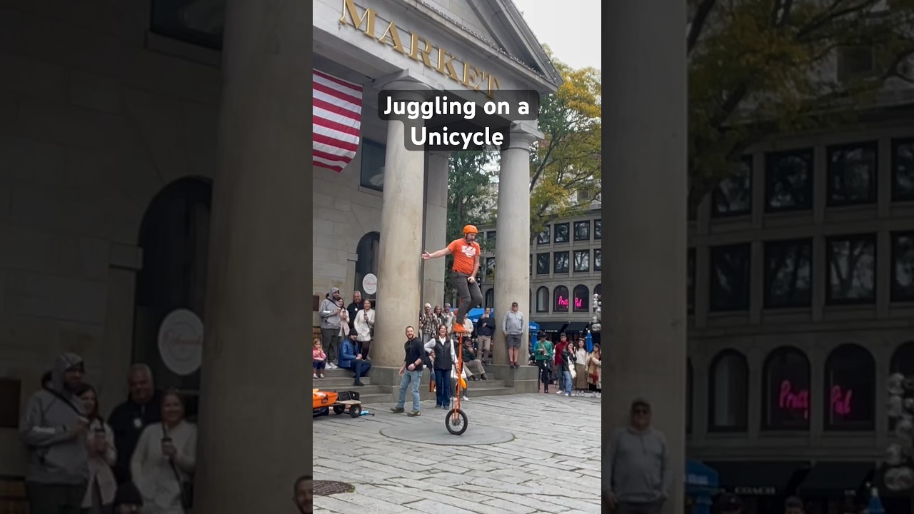 Juggling on a unicycle 