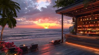 Tropical Beach Bar Ambience at Sunset | Rest and watch the sunset at sea | Tropical Beach Paradise