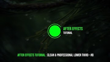 After Effects Tutorial: Clean & Professional lower third - #8