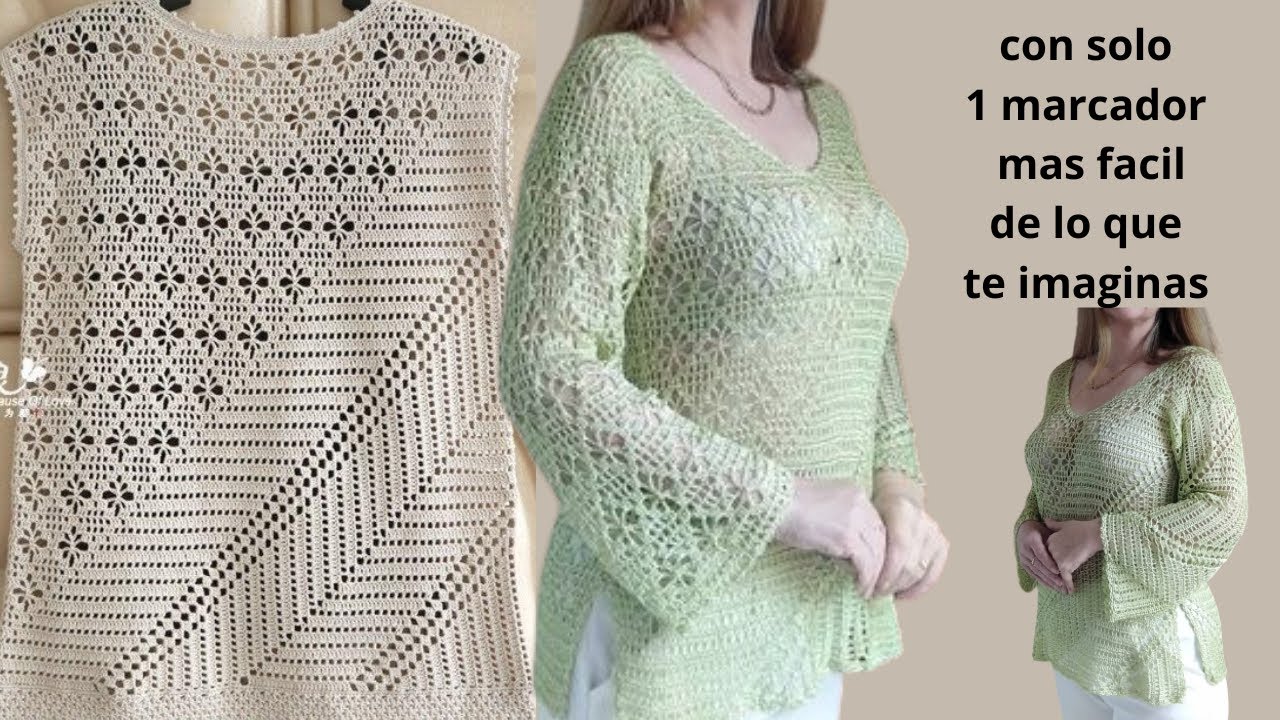 Связать кофточку крючком проще, чем вы можете себе представить с помощью простого трюка