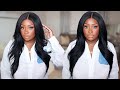 Beginner friendly yaki straight glueless full frontal wig install ft my first wig