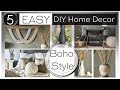 5 DIY Home Decor Ideas: Macrame wall art, Hand knit round pillow, glass vase &Chalk Painted Table