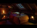 Fall asleep quickly to relaxing sounds in a cozy winter cabin  fireplace and blizzard sounds