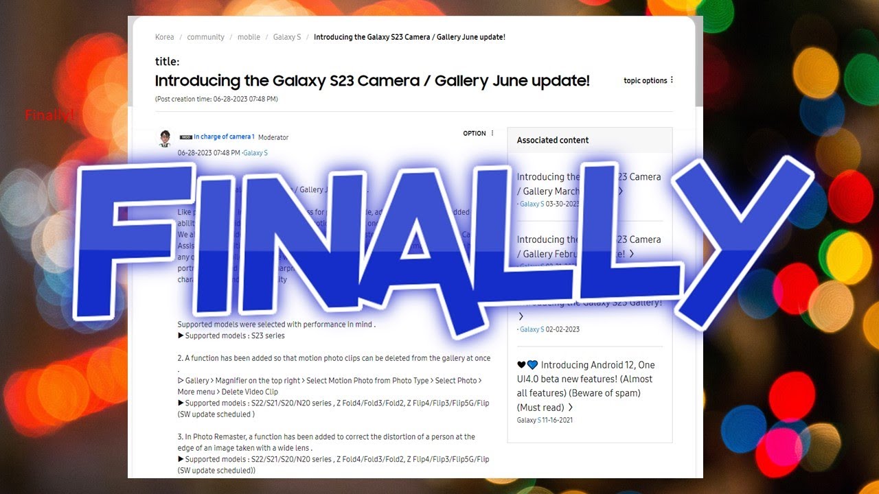 Samsung June Update Official Camera & Gallery Change Log