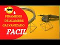 Soldar  alambre galvanizado con estaño, pirámides con base cuadrada y triangular.