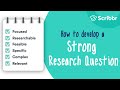 Developing a Strong Research Question