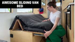 Build DIY Sliding Van Bed: More Space, Comfort + Storage