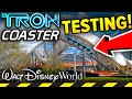 TRON Coaster FULL-SPEED LIGHTCYCLE TESTING Underway at Walt Disney World!