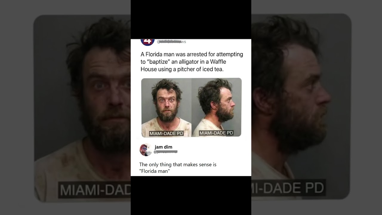 A Florida man was arrested for attempting to baptise an alligator
