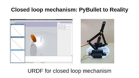 URDF for Closed Loop Mechanism: Real time transfer from PyBullet to Reality