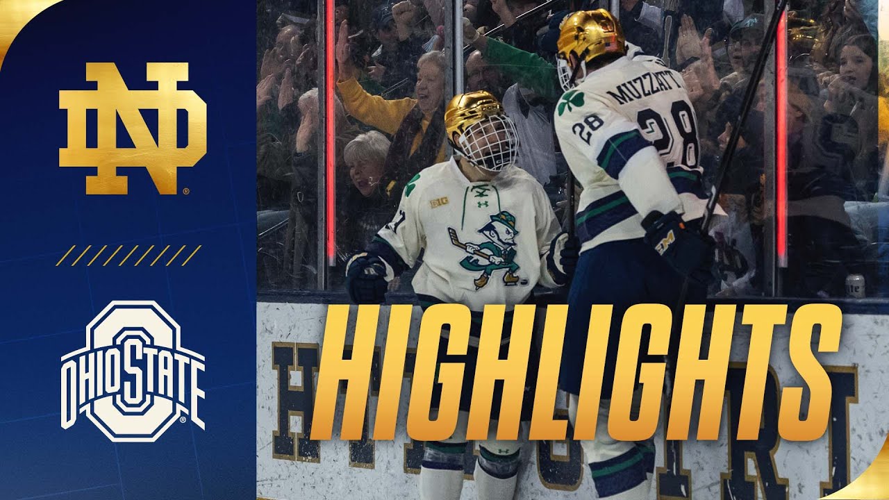 Irish Get Coach Sheahan His First Big Ten Win | Highlights vs Ohio State | Notre Dame Hockey