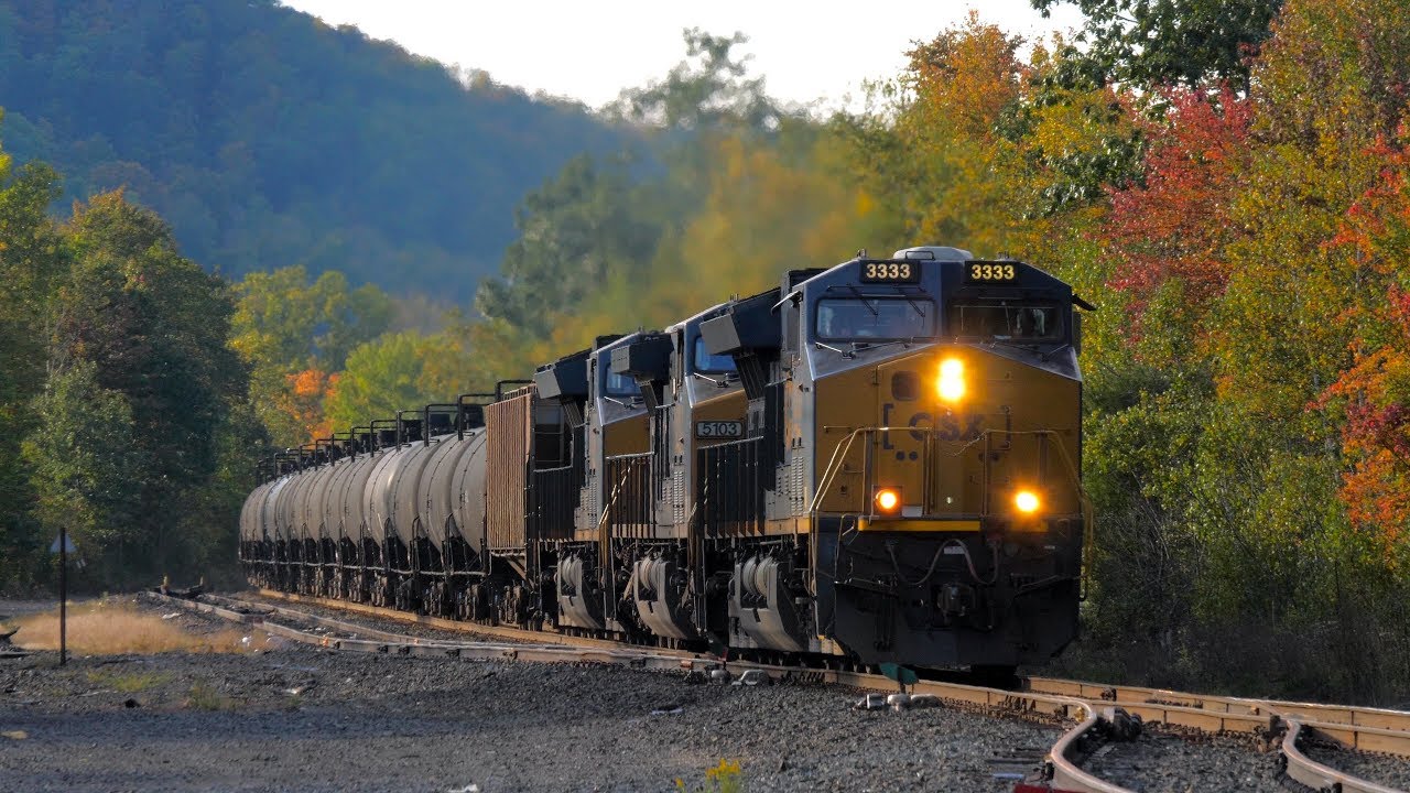 [4K] CSX Boston Line in Early Fall - 60 fps