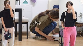 초등맘 육아휴직 브이로그 | 초1 등교 준비하고 요가하고 청소하고 커피 마시고 하교하고 | 요가복, 플리츠플리즈 데일리룩| 라메르 수분크림| 간편한 아침 메뉴