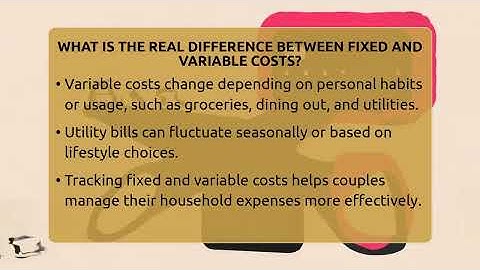 What Is The Real Difference Between Fixed And Variable Costs? - Couples Cash Course