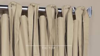 Shaker Beige Solid Cotton Tie-Top Curtain