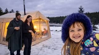 GÖL KENARINDA YAĞMURLU VE KARLI BİR KAMP