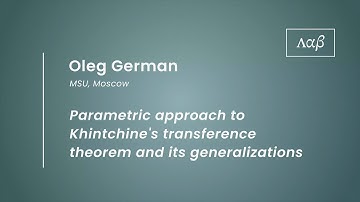 Oleg German "Parametric approach to Khintchine