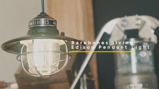 鋼鉄製のレトロな外観のペンダントライト、ベアボーンズのエジソンライト「Barebones living Edison Pendant Light」