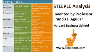 The STEEPLE analysis - a framework which assesses the external factors of the business