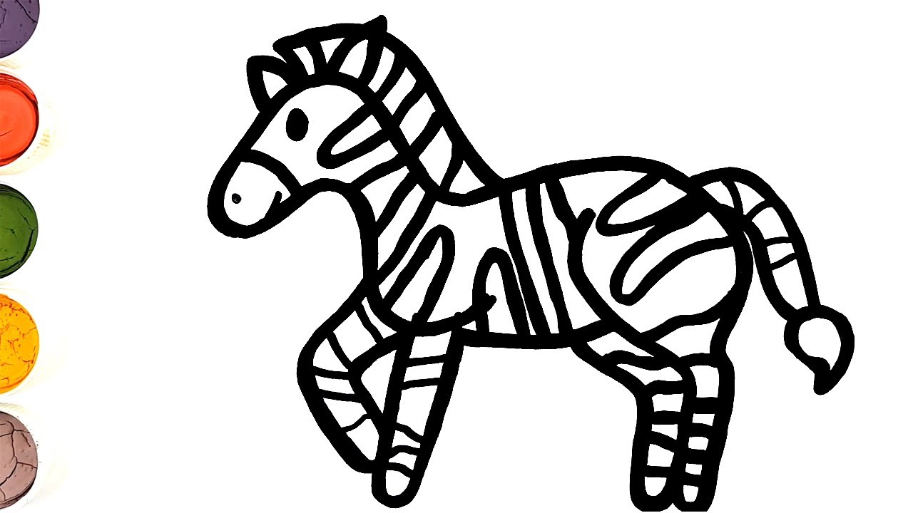 Cách Vẽ Một Con Ngựa Vằn Đơn Giản - Tô Màu Và Vẽ Sườn Cho Trẻ Em - Youtube