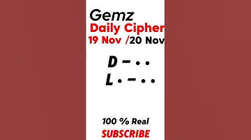 Gemz Daily Cipher Morse Code 19 & 20 November 2024 | Unlock Today’s Code & Rewards! #gemzdailycode