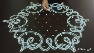 gokulashtami kolam with 11 dots | kambi kolam | sikku kolam by tamil kolangal