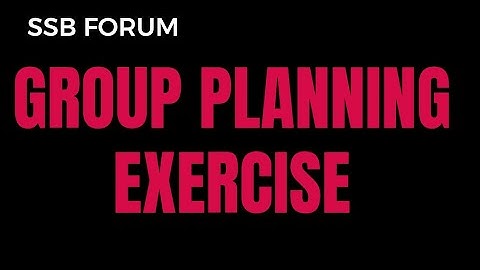 Group Planning Exercise simplified! : WG CDR DR BHUVAN
