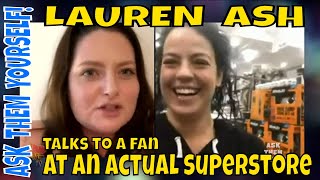 Lauren Ash Superstore talks to a fan at an actual superstore