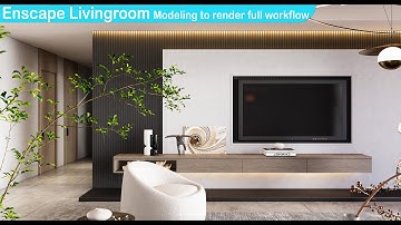 Enscape Living room interior design modeling to render full workflow | Enscape Tutorial | Sketchup