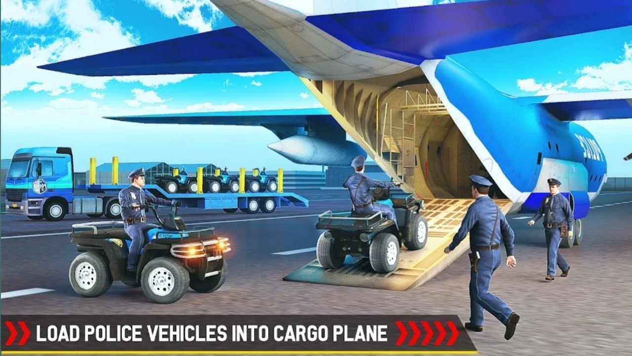 Transporting police car in Long Trailer Truck - Police Plane Transporter - Android Gameplay
