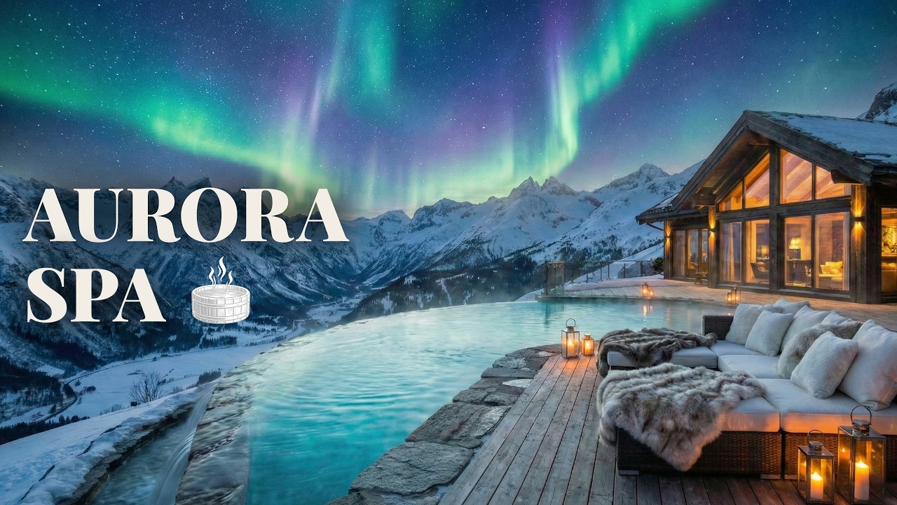 A Night at the Aurora Spa — Warm Waters Under the Northern Lights | Spa Music for Meditation