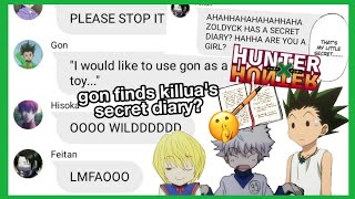 hxh texts - gon finds killua's secret diary?🤫😱