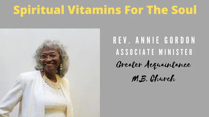 Spiritual Vitamins For The Soul. Rev. Annie Gordon.