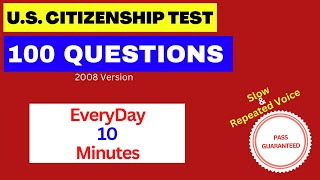 2022 USCIS Official 100 Civics Test Questions & Answers | US Citizenship (One Easy Answer) Random