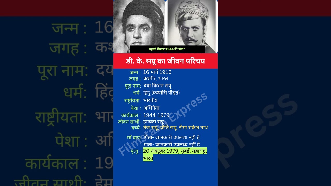 डी  के  सप्रू का जीवन परिचय 