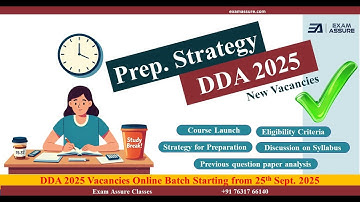 DDA 2025 Vacancies Preparation Strategy Session 2025 by Exam Assure GATE Classes | Complete Strategy